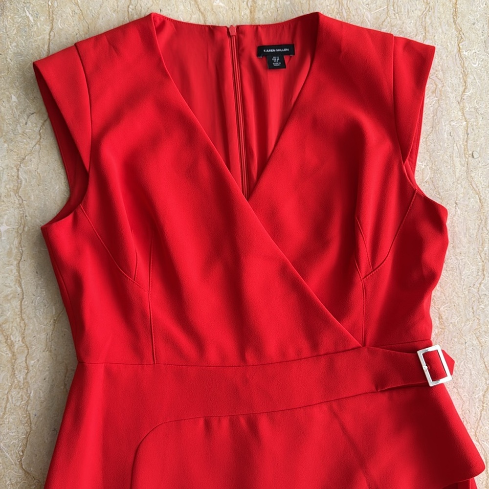 NWOT Karen Millen Tailored Military Pleat Midi Dress. - Picture 8 of 11